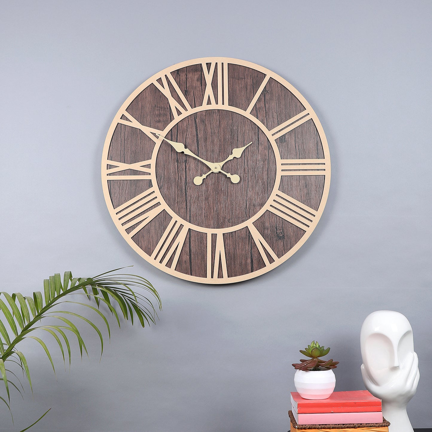 Dark brown roman 24 wall clock