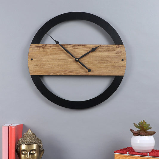 designer wall clock wooden with iron