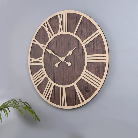 Dark brown roman 24 wall clock