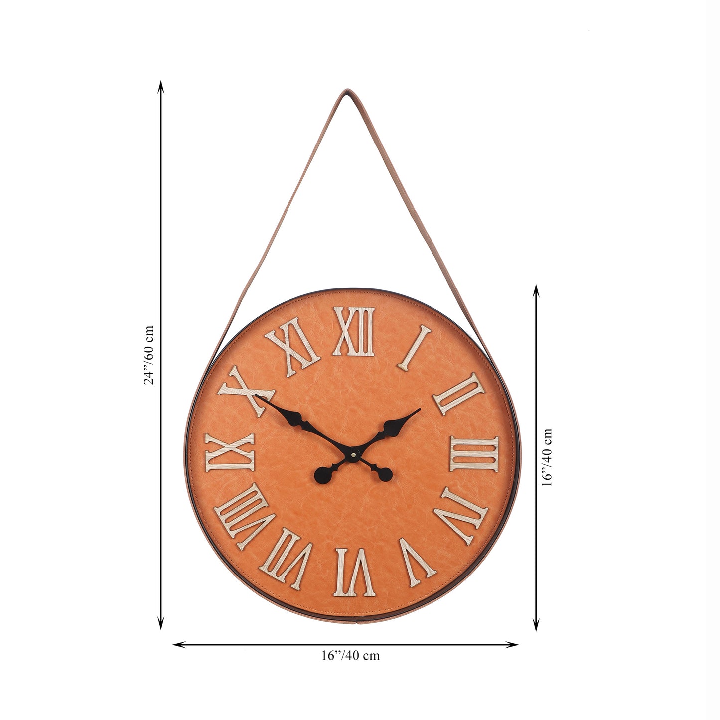 brown leather belt wall clock