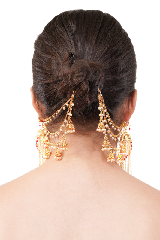 Gold 1Gm Plated Filigree Triple Layer Earrings Set