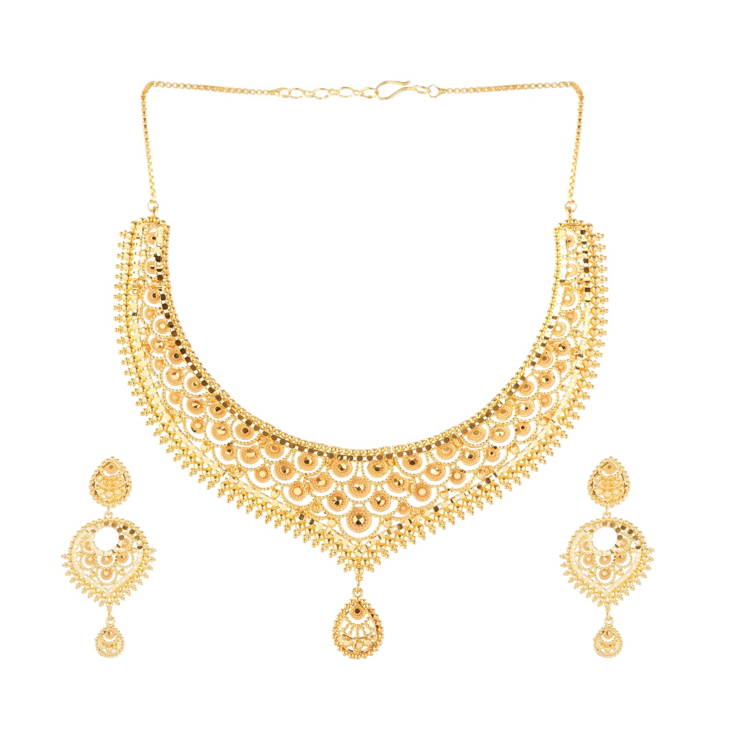 Sparkling 1Gm Gold-Plated Necklace and Earring Set