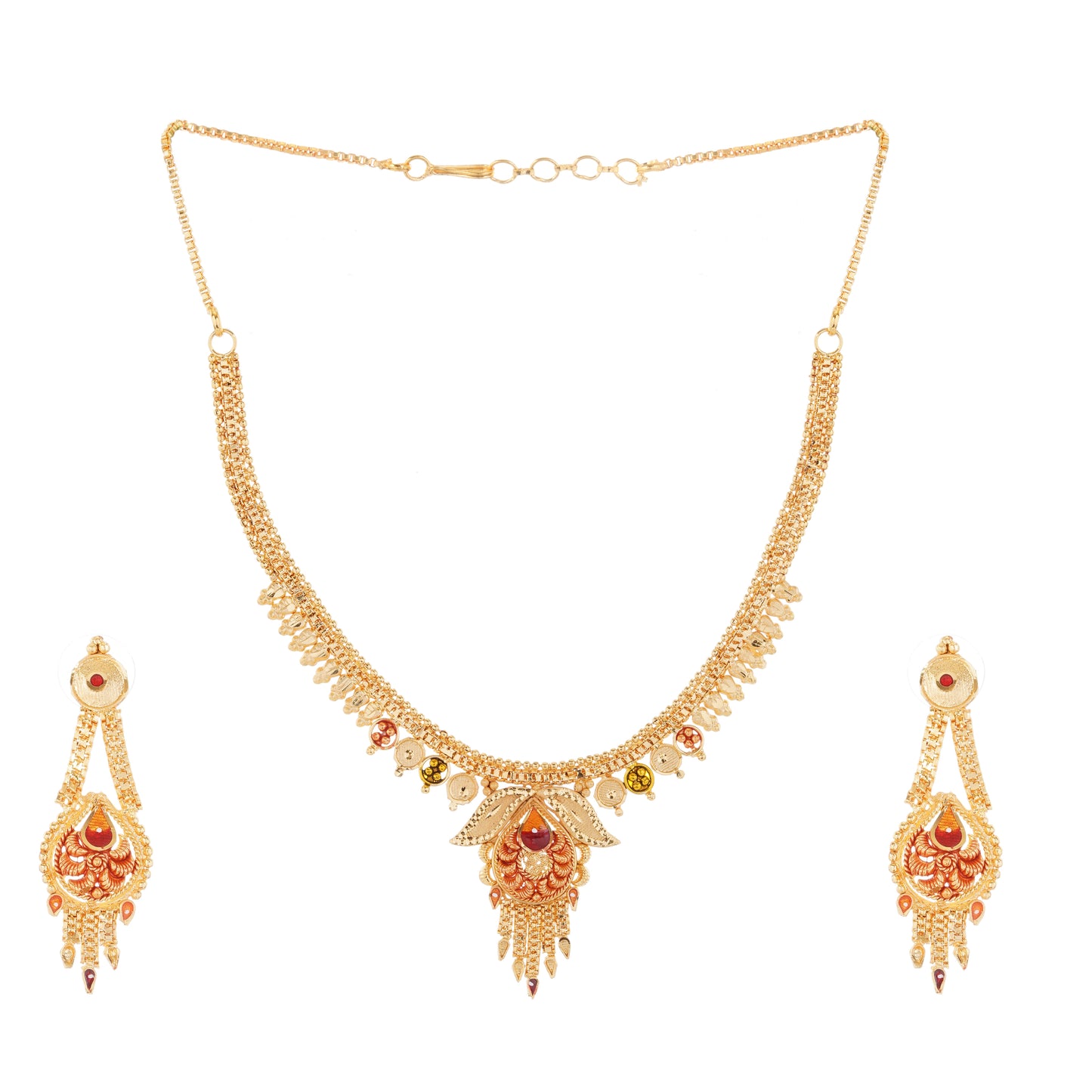 1GM gold - plated necklace with earing