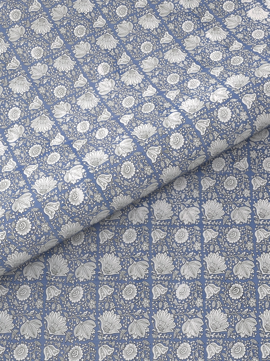 super king size 108x108 inches 340 TC pure organic cotton fabric hand block printed