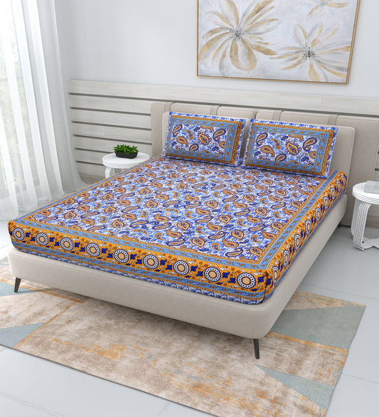 queen size double bedsheet 85x95 220TC cotton fabric